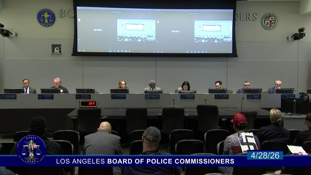 LA City Council meeting chamber on May 1, 2026